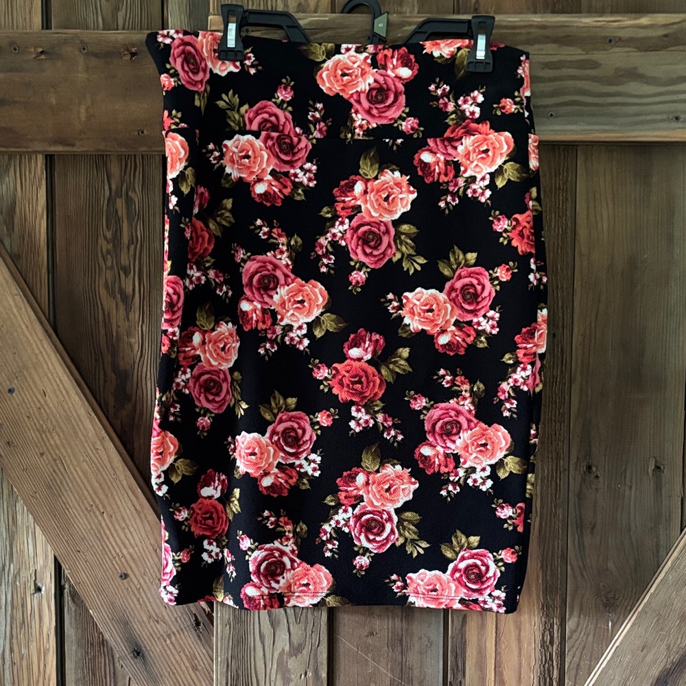 Floral Black and Pink Women's Skirt